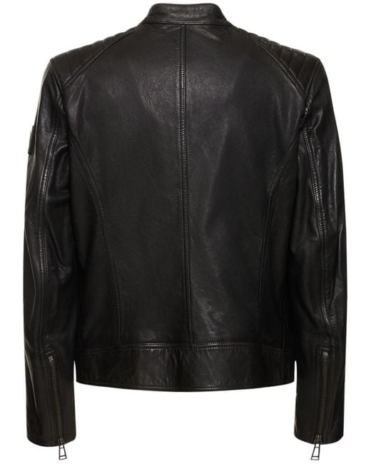 Belstaff Black V Racer Leather Biker Jacket for men