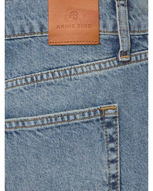 Shorts de denim de algodón Anine Bing de color Blue