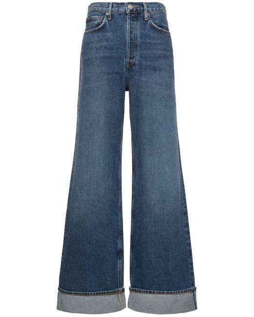 Jeans baggy de algodón orgánico Agolde de color Blue
