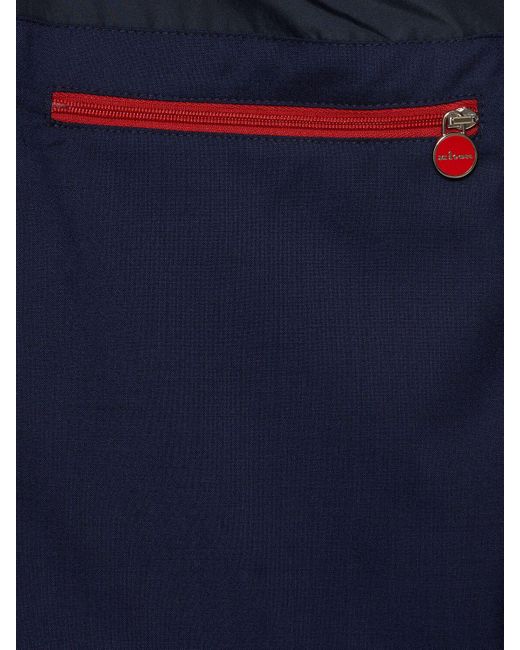 メンズ Kiton ウールブレンドオーバーシャツ Blue