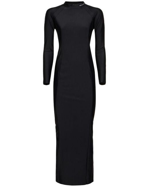 Alexander Wang Black Midikleid Aus Jersey "rashguard"