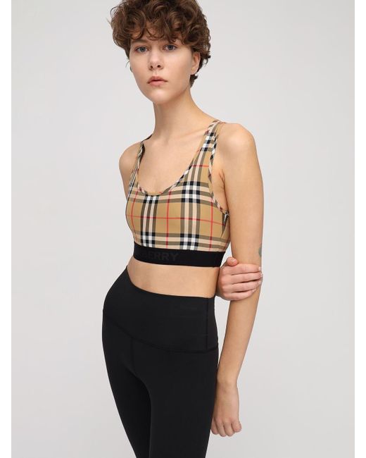 Burberry Check Print Techno Top | Lyst