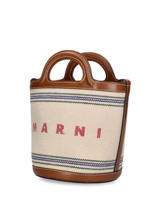 Marni Pink Mini Tropicalia Canvas Bucket Bag