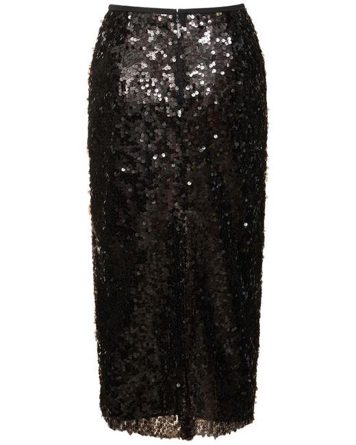 Falda midi con lentejuelas MSGM de color Black