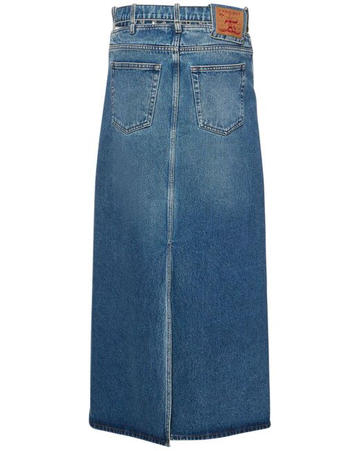 Y. Project Blue Minirock Aus Denim Mit Logogürtel