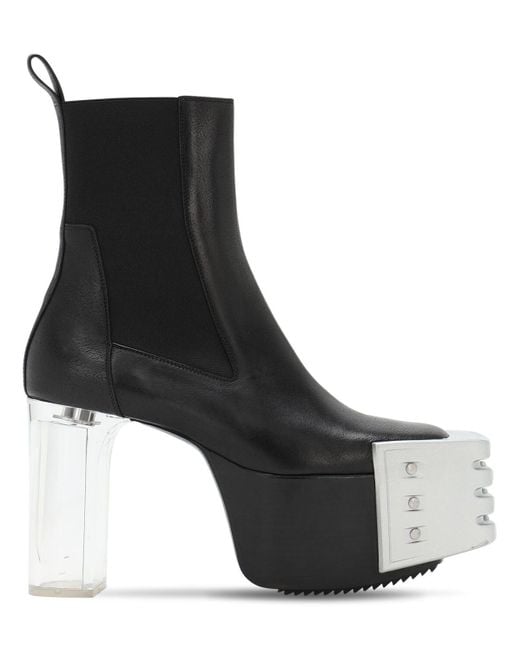 Rick Owens 125mm Grill Kiss Leather Boots in Black for Men | Lyst