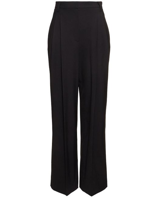 Brunello Cucinelli Black Weite Hose Aus Wollmischung
