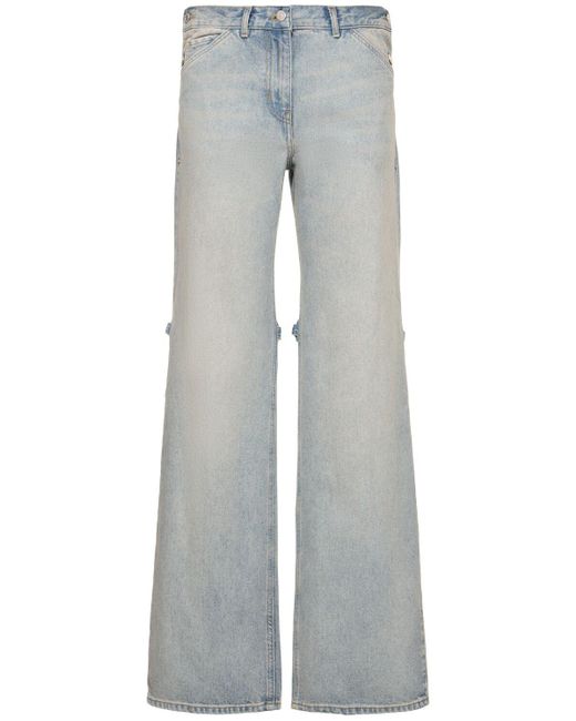 Jeans baggy fit sailor in denim di cotone di Courreges in Gray
