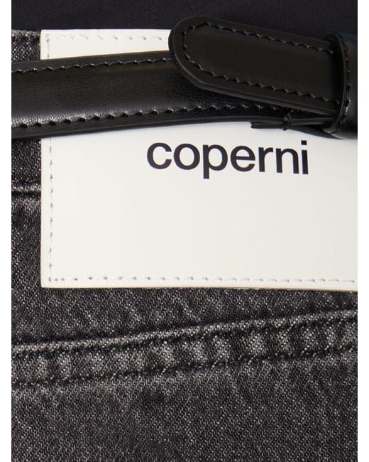 Pantalon évasé en denim et jersey hybrid Coperni en coloris Black