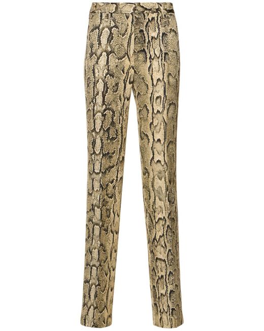Dries Van Noten Pulla スネークプリントジャカードパンツ Natural