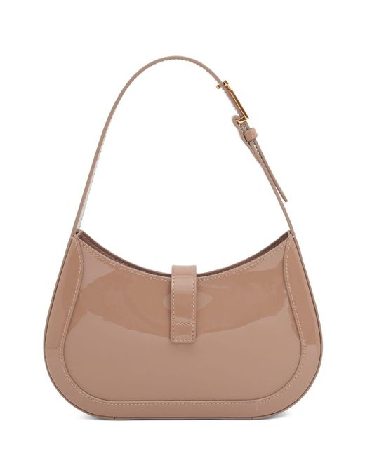 Versace Small Leather Hobo Bag in Brown | Lyst UK