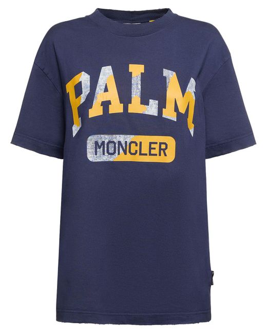 Camiseta de algodón estampado Moncler Genius de color Blue