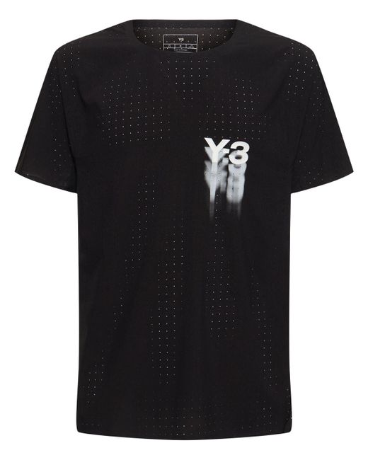 T-shirt running di Y-3 in Black da Uomo
