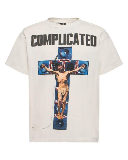 Saint Michael White Complicated T-shirt for men