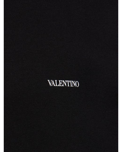 Sweat-shirt en coton à logo Valentino pour homme en coloris Black