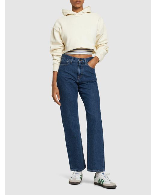 Jeans rectos con cintura alta Carhartt de color Blue