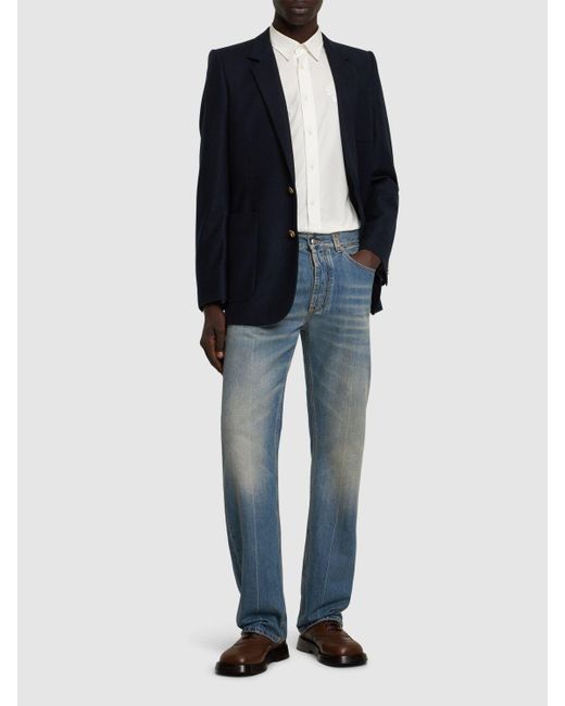 メンズ Alexander McQueen コットンデニムストレートジーンズ Blue