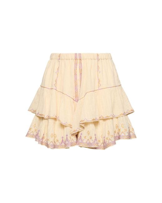 Isabel Marant Natural Jocadia Ruffled Cotton Mini Skirt
