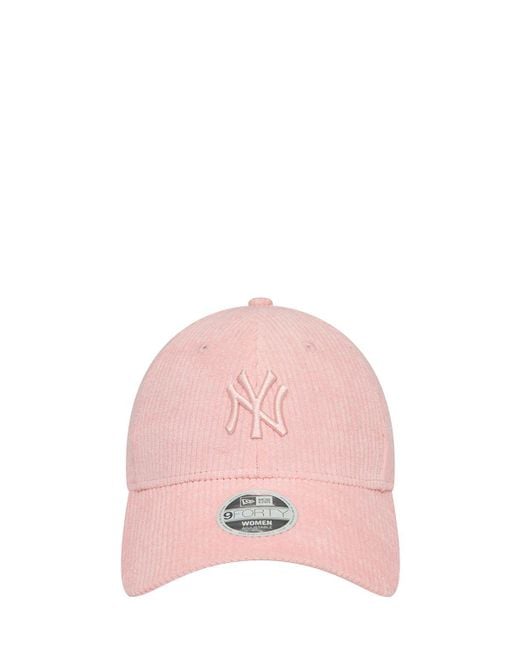 Casquette ny yankees female summer cord 9forty KTZ en coloris Pink