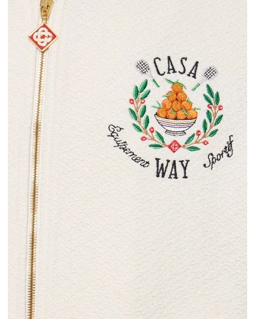 Casablancabrand White Casa Way Viscose Blend Bomber Jacket for men