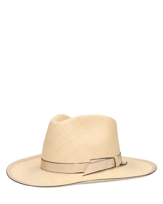 Sombrero panama de paja Borsalino de color Natural