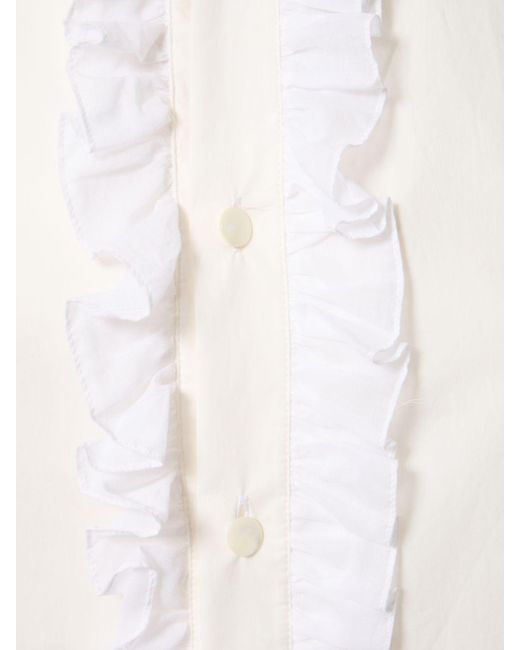 Blusa in popeline di cotone / ruches di Philosophy Di Lorenzo Serafini in White