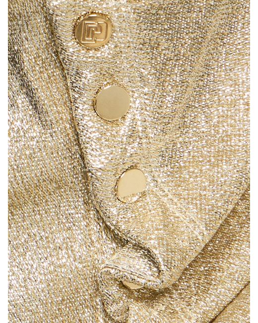 Robe boutonnée en jersey de lurex froncé Rabanne en coloris Natural