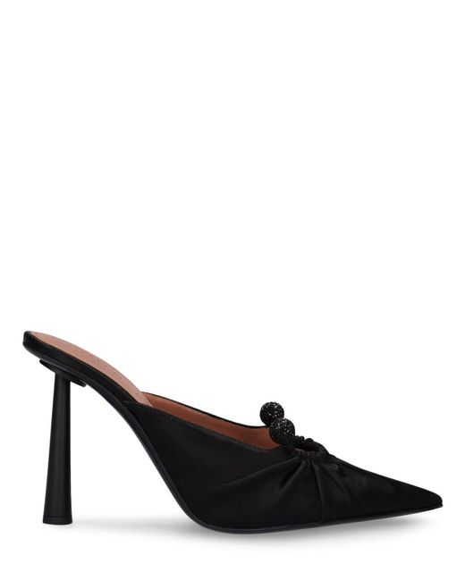 D'Accori Black 100Mm Eve Satin Mules