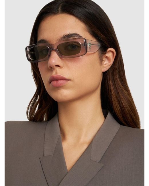 The Attico Gray Mini Marfa Squared Acetate Sunglasses