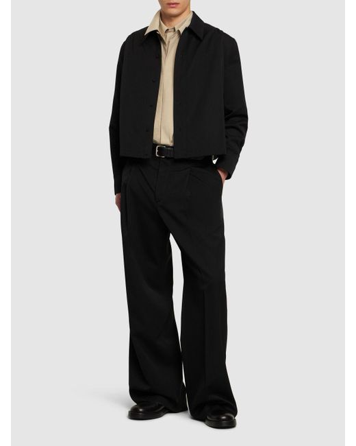 Pantalon ample en gabardine de laine Jil Sander pour homme en coloris Black
