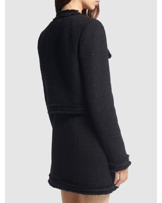 Veste en tweed de coton mélangé Versace en coloris Black