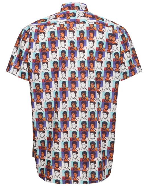 Comme des Garçons Blue Andy Warhol Printed Cotton Poplin Shirt for men