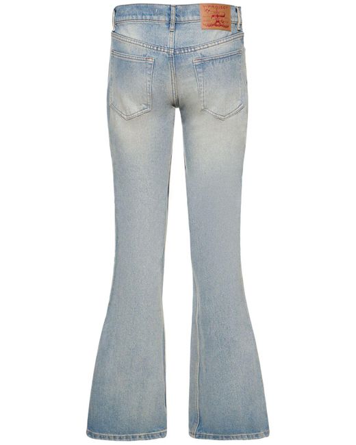 Y. Project Blue Low Rise Flared Denim Jeans W/Hooks