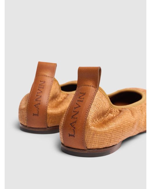 Lanvin Brown 5Mm Raffia Ballerinas