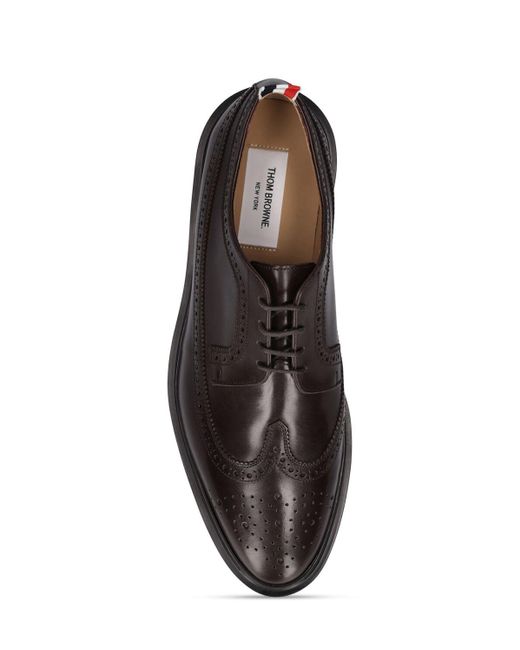 Zapatos de piel con cordones Thom Browne de hombre de color Brown