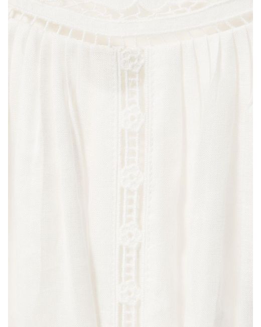Vestido lencero de lino Zimmermann de color White