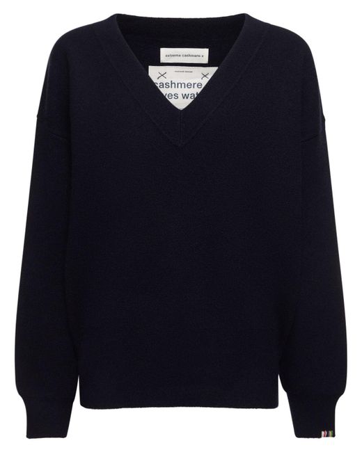 Extreme Cashmere Blue V Neck Cashmere Sweater
