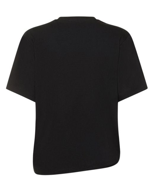 Victoria Beckham Black Twist Front Cotton T-Shirt
