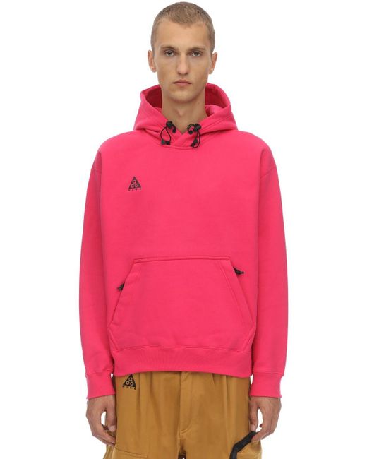 Nike Pink Nrg Acg Cotton Blend Sweatshirt Hoodie for men