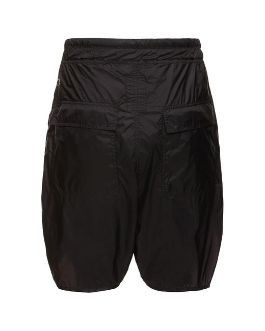 Shorts in nylon con logo di Rick Owens in Black da Uomo