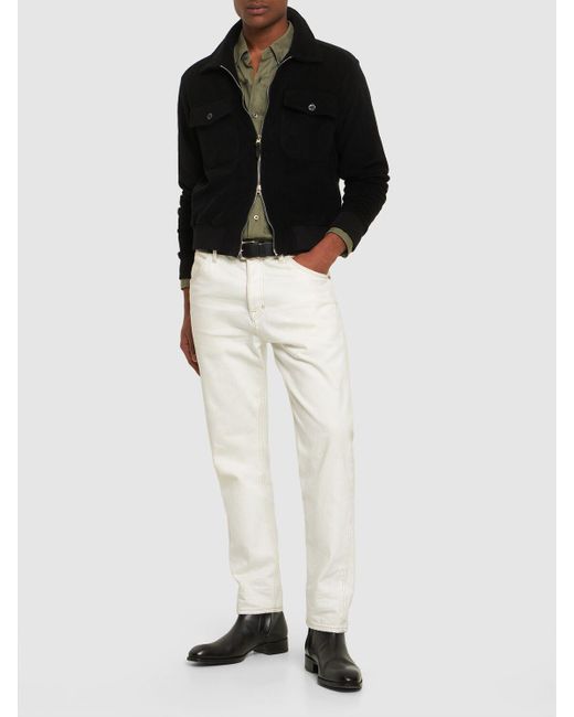 Chaqueta de algodón con cremallera Tom Ford de hombre de color Black