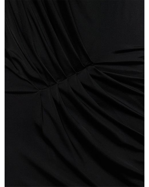 Alexandre Vauthier Black Draped Satin L/s Open Back Long Dress