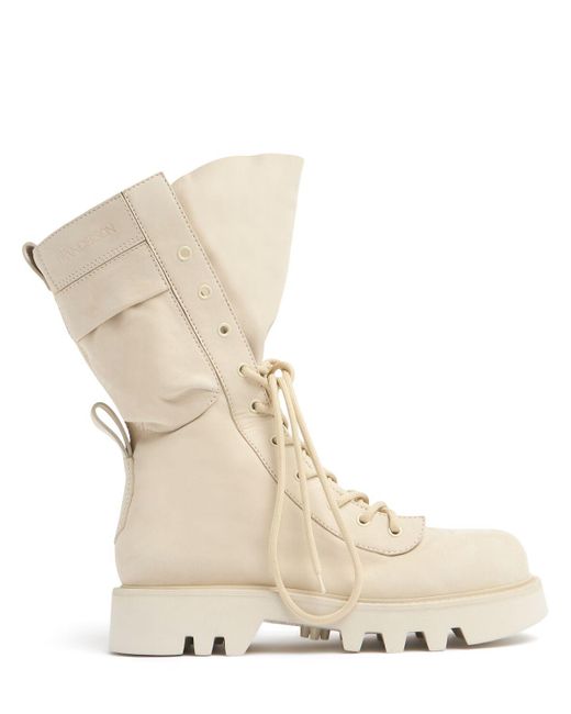J.W. Anderson Natural 30Mm Suede Combat Boots