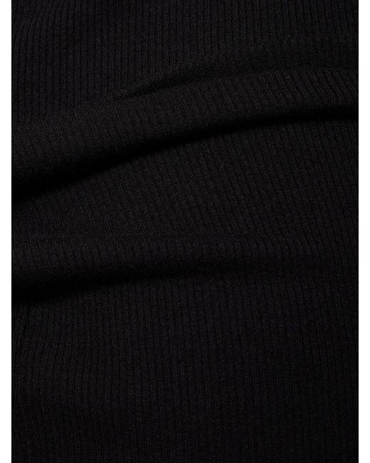 Robe longue en coton mélangé à col ras-du-cou ÉTERNE en coloris Black
