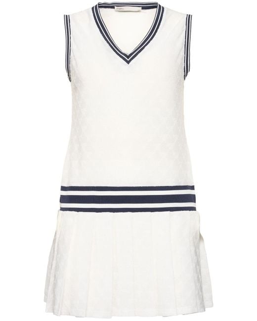 Tory Sport テリー ジャカード ドロップウエスト テニスドレス White