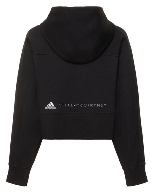 Adidas By Stella McCartney Black Sportswear Cropped Hoodie