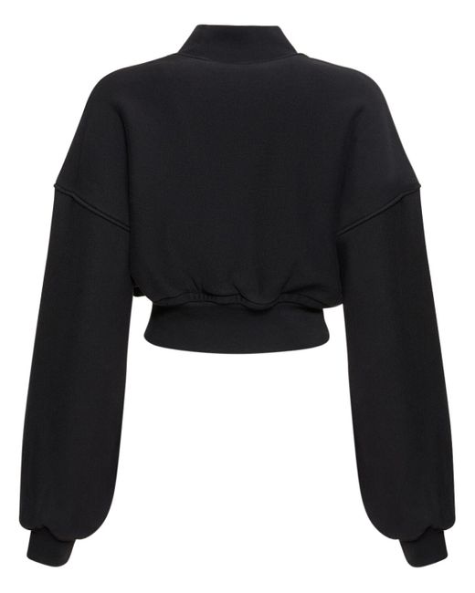 Suéter corto de algodón con cuello vuelto Alexander Wang de color Black