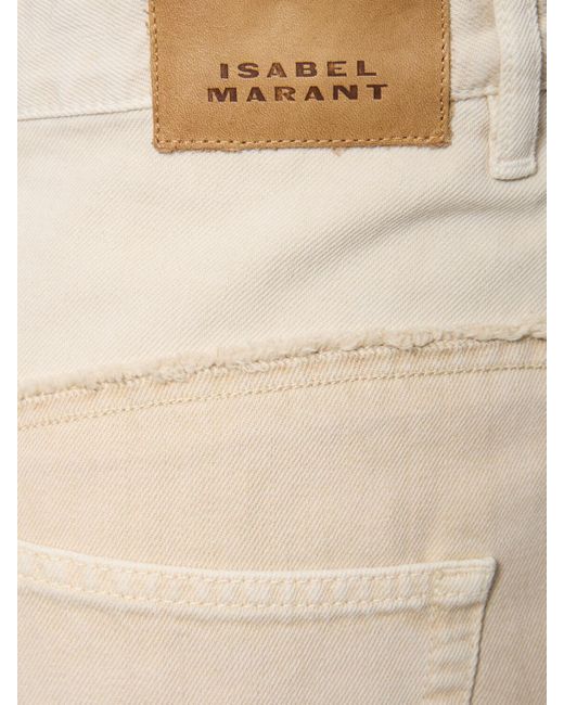 Jeans noemie in denim di cotone di Isabel Marant in Natural