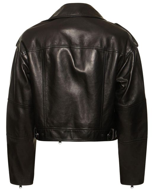 Brunello Cucinelli Black Leather Biker Jacket