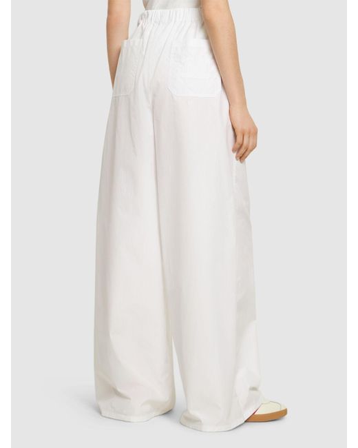 Pantalon ample en popeline de coton Max Mara en coloris White